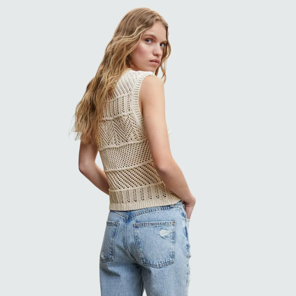Openwork Knit Cotton Top